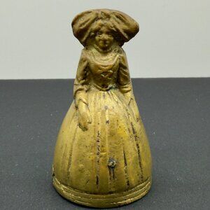 Vintage Small Brass Bell Woman Feet Clapper Traditional Dress Bow Alsatian